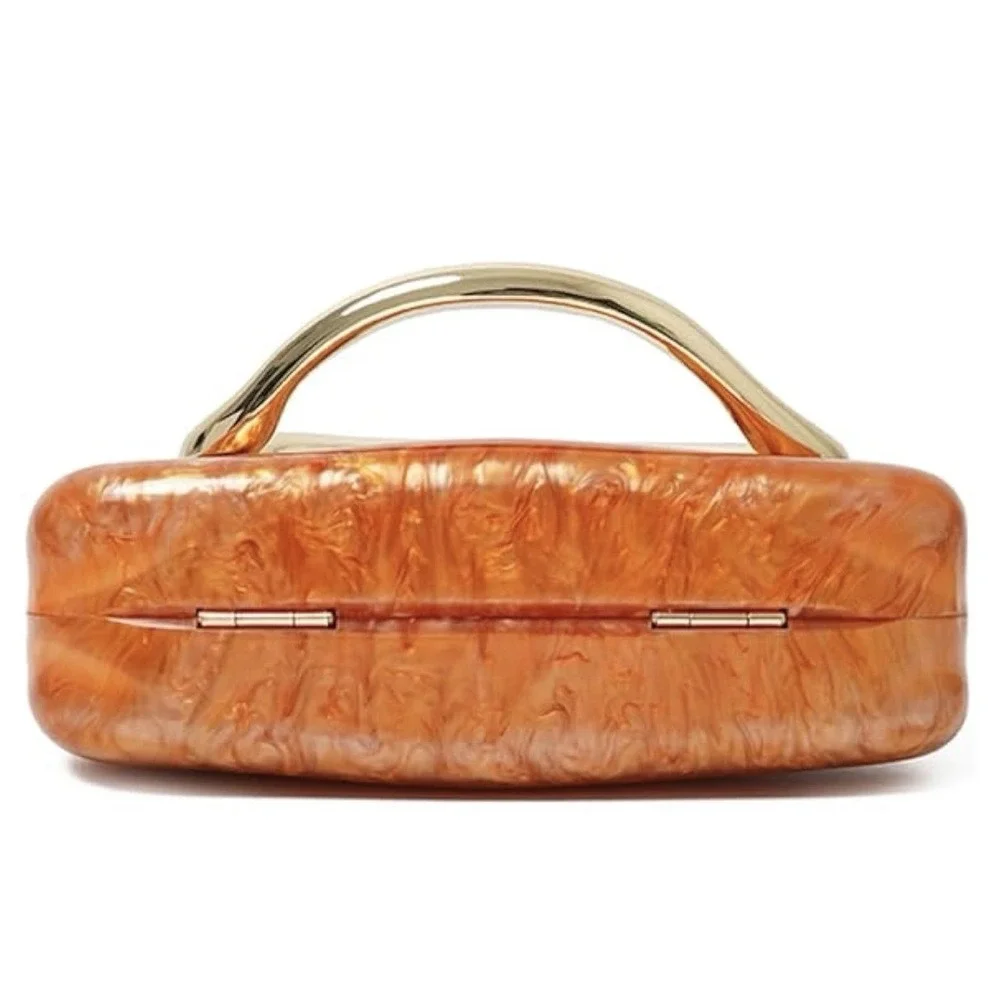 Acrylic Clutch Purse for Women Classic round Acrylic Evening Handbag Vintage Met